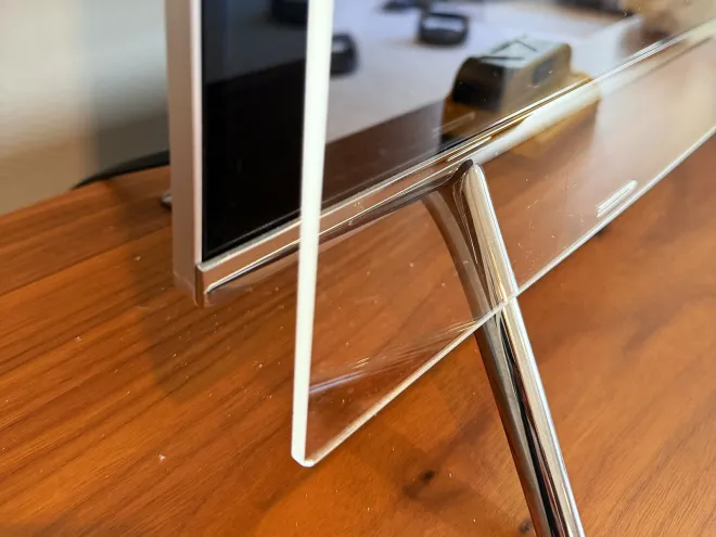The acrylic protector in place in front of the upstairs TV.